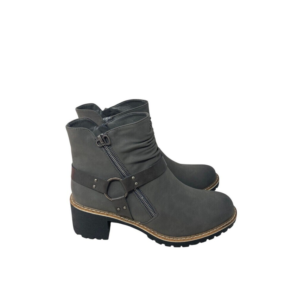 Patrizia Ankle Boots Women's Size 11 Gray Block Heel Zip Up Round Toe